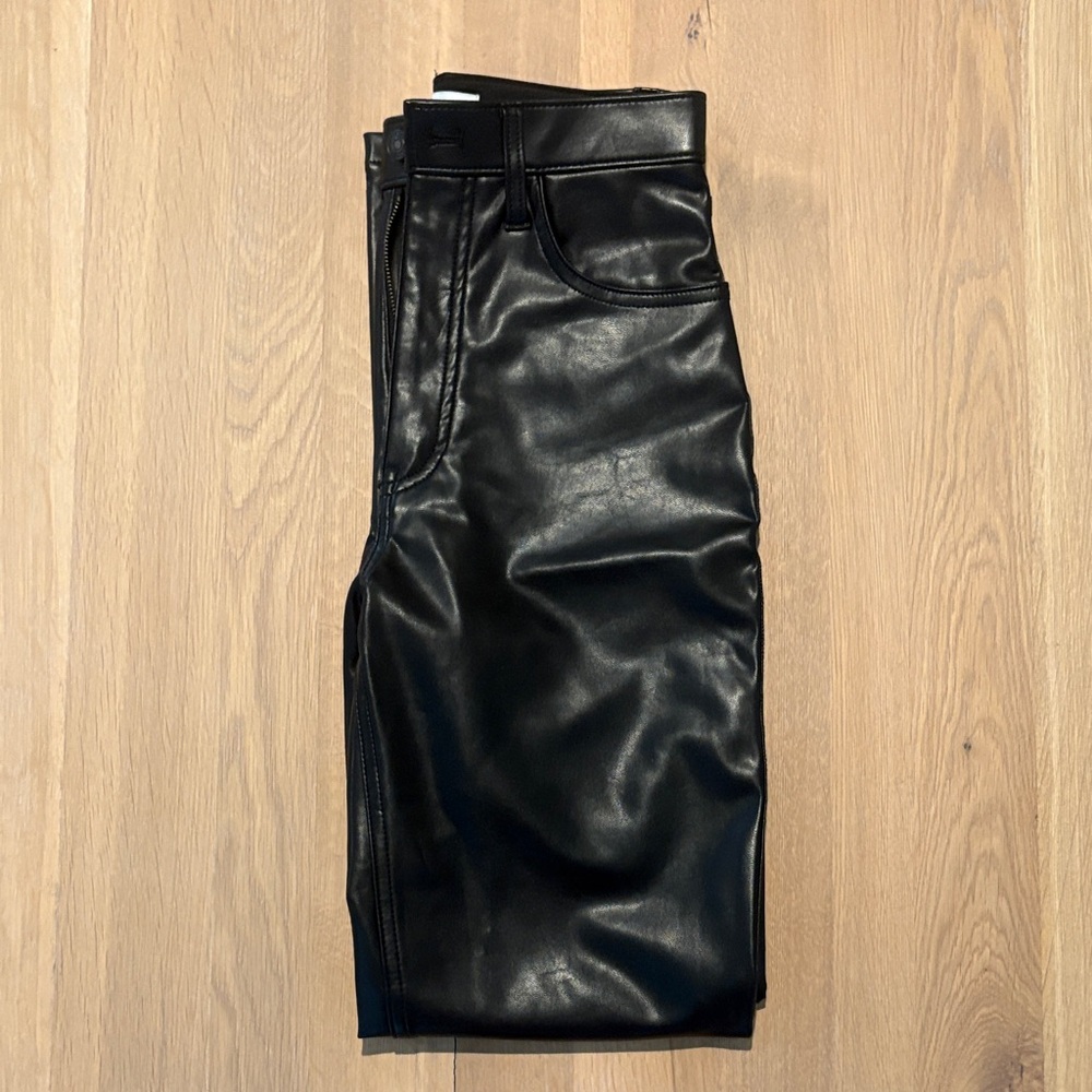 Abercrombie & Fitch leather black pants